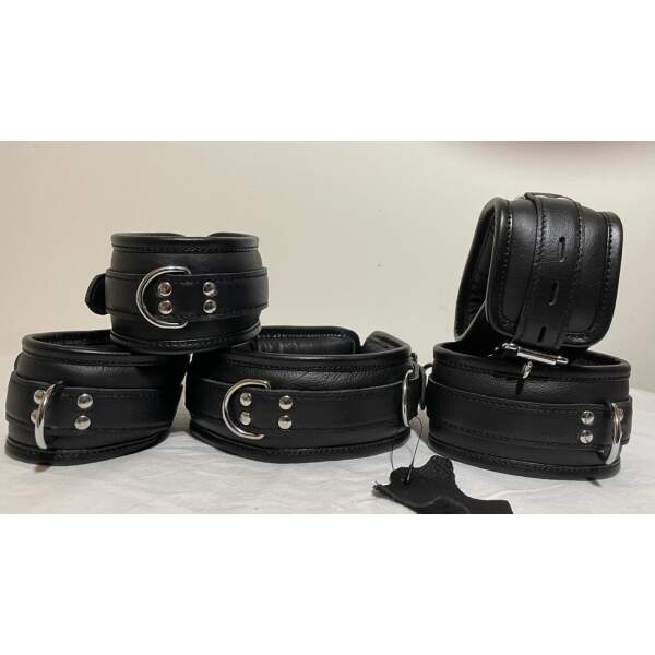 Boeienset - Pols - Enkel - Collar - Leer - Zwart - Afbeelding 3