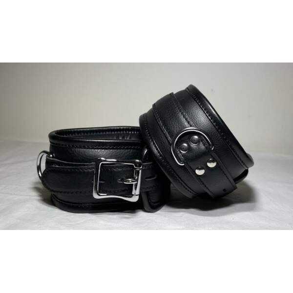 Boeienset - Pols - Enkel - Collar - Leer - Zwart - Afbeelding 4