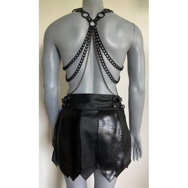Bizonder - Gladiator Rok Snake - Gespen - Snakeprint -  Echt Leder - Zwart - Afbeelding 4