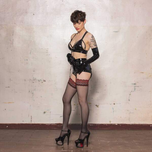 Patrice Catanzaro - Cristal Shorty - Afneembare Jarretelles - Lak - Zwart - Afbeelding 5