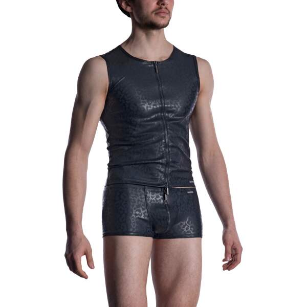 Manstore M2002 Zipped Vest PU-Leer