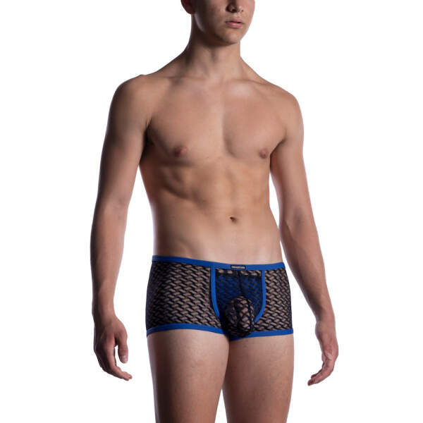 Manstore - M2053 Push Up Bungee Pants - Italiaans Kant - Gaas - Black/Blue