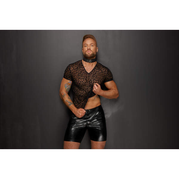 Noir Handmade - H071 - Shirt - Luipaard - Gaas - Zwart - Afbeelding 3