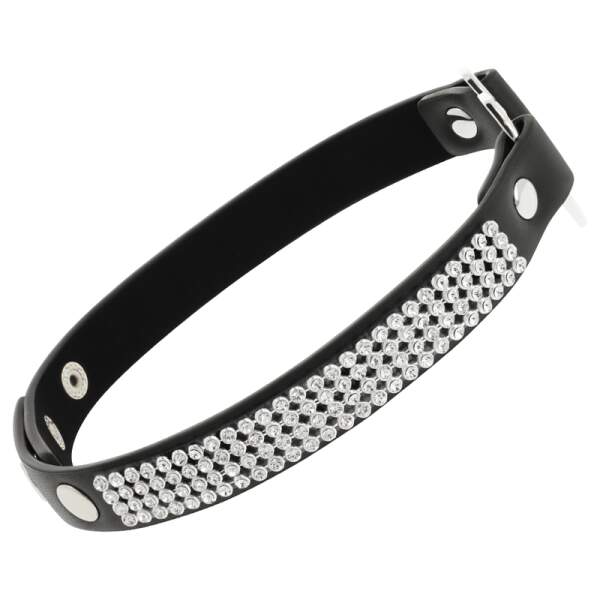 Coquette - Choker - Hart - Strass - Kunstleer - Zwart - Afbeelding 5