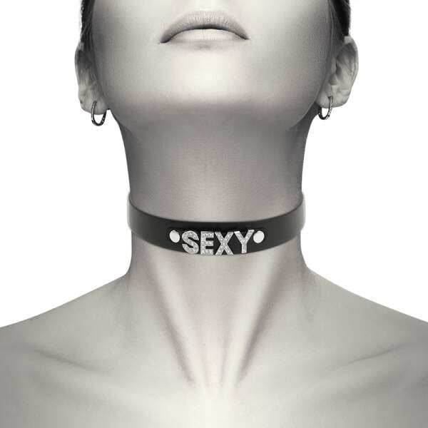 Coquette - Choker - Sexy - Strass - Kunstleer - Zwart