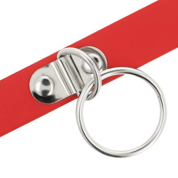 Coquette - Choker - Ring - Kunstleer - Rood - Afbeelding 2