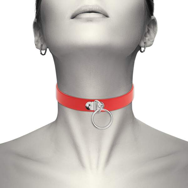 Coquette - Choker - Ring - Kunstleer - Rood