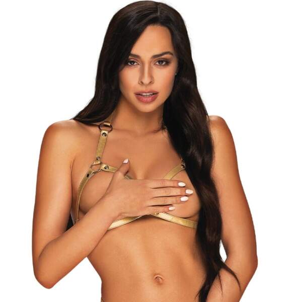Obsessive - Harnass A765 - Cuploos - PU-leer - Goud - Afbeelding 3