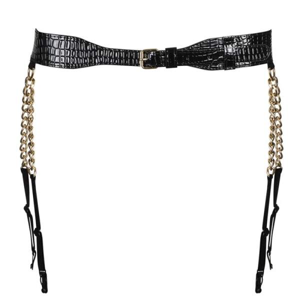 Obsessive - Garter Belt A767 - Jarretel - Croco Lak - Goud - Afbeelding 3