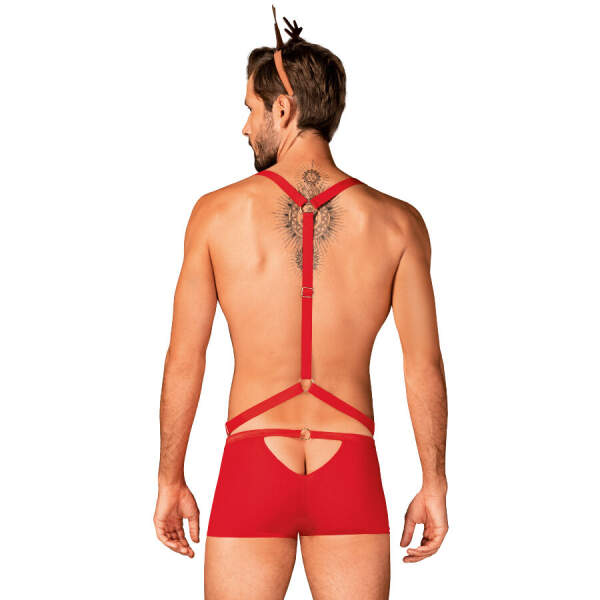 Obsessive - Mr Reindeer - Kerst - Short - Harnas - Gewei - Rood - Afbeelding 2