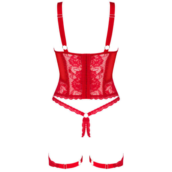 Obsessive - Belovya - Bustier - Jarretelband - Rood - Afbeelding 4