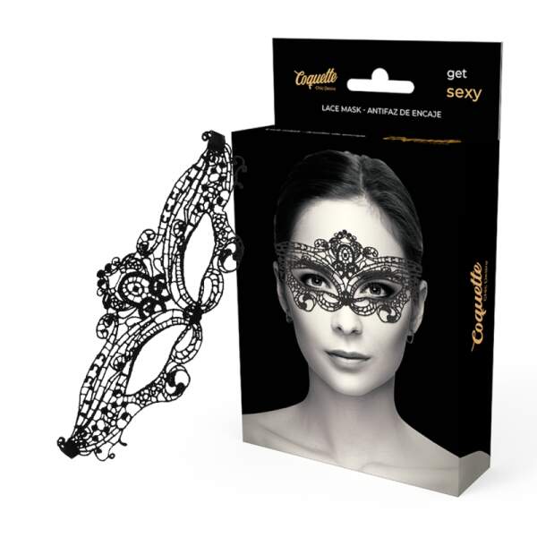 Coquette - Kanten Masker - Zwart - Afbeelding 4
