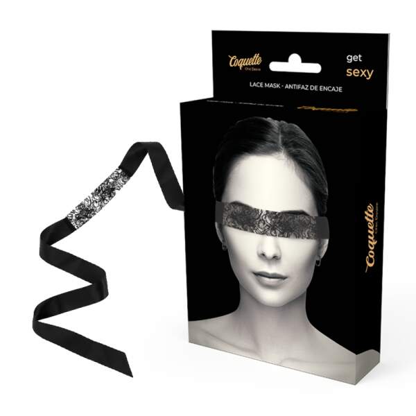 Coquette - Kanten Masker - Smal - Zwart - Afbeelding 3