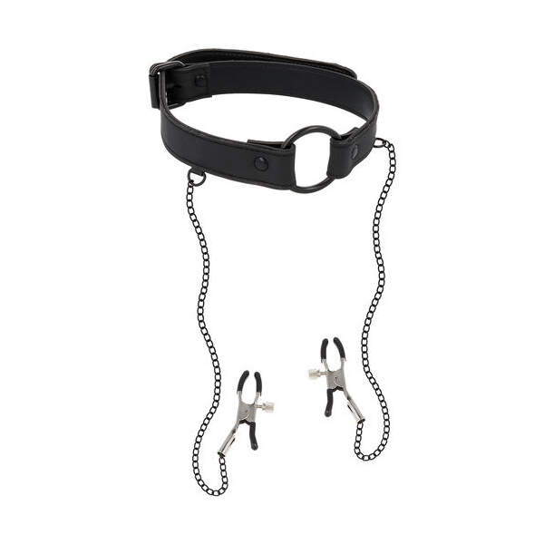 Ring Gag met Tepelklemmen - Fetish Submissive
