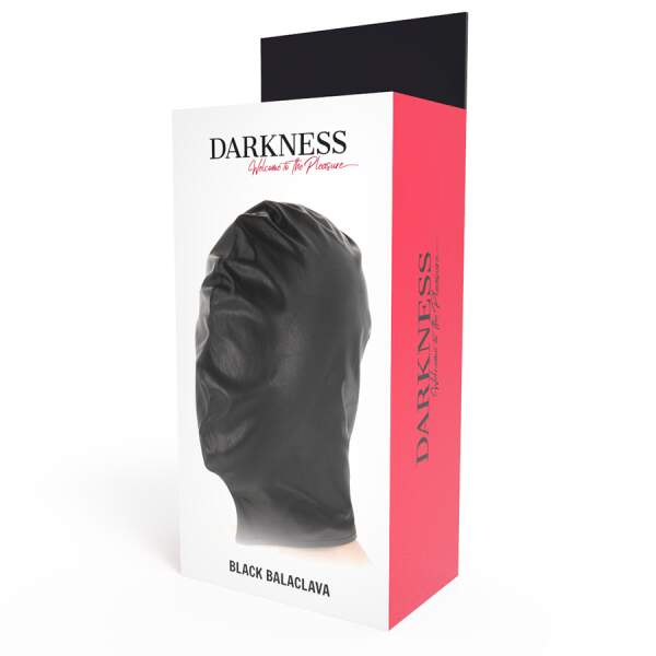 Darkness - Hoofd Masker - Gesloten - Vetersluiting - PU-Leer - Zwart - Afbeelding 3