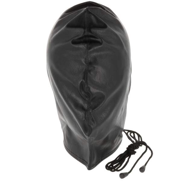 Darkness - Hoofd Masker - Gesloten - Vetersluiting - PU-Leer - Zwart - Afbeelding 2