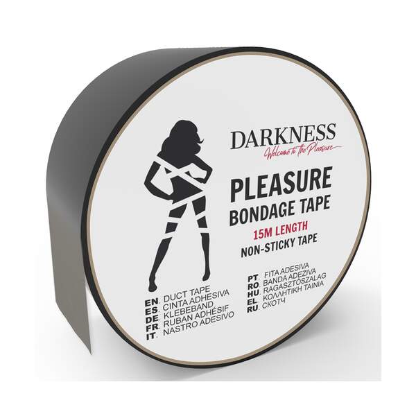 Non-Sticky Bondage Tape Black 15M - Darkness