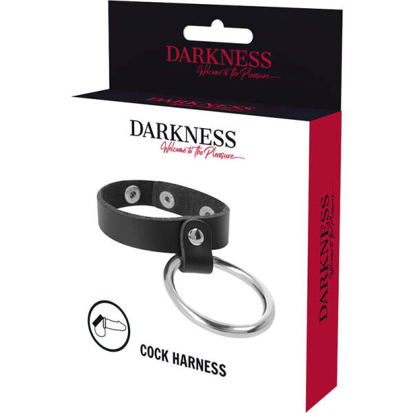 Darkness - Cock Harnass - 1 Ring - PU-Leer - Zwart - Afbeelding 4