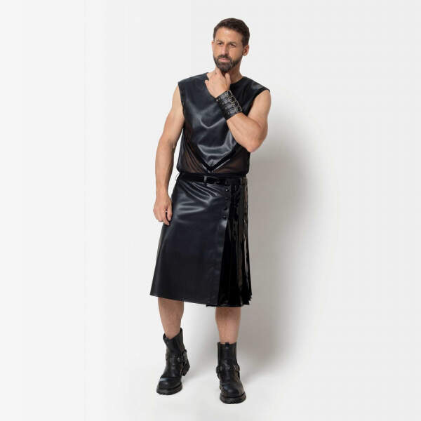 Patrice Catanzaro - Ingvald Kilt - Rok - PU-leer - Lak - Zwart - Afbeelding 3