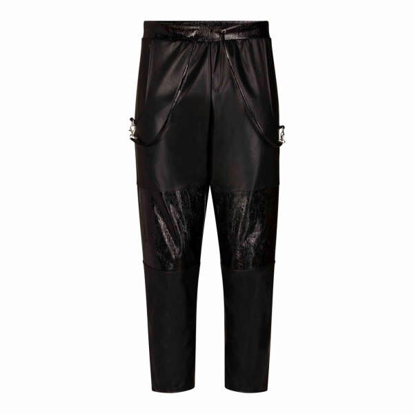 Patrice Catanzaro - Jensen Broek - 7/8 Sweat Pants - PU-leer - Lak - Zwart - Afbeelding 4
