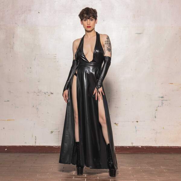 Patrice Catanzaro - Lilith Robe - Mat Lak - Zwart - Afbeelding 3