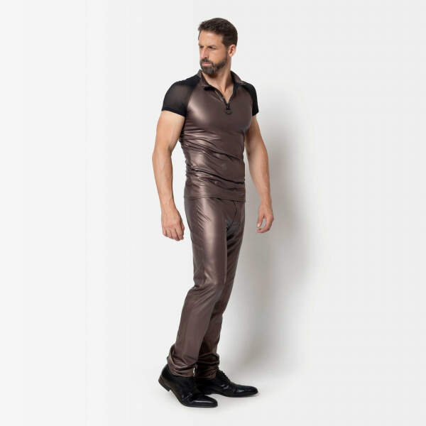 Patrice Catanzaro - Ketil Shirt - Wetlook - Gaas - Bruin - Afbeelding 3
