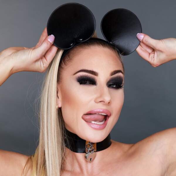 Kinky Diva - Mouse Ears - PU Leer - Zwart - Zilver - Afbeelding 4