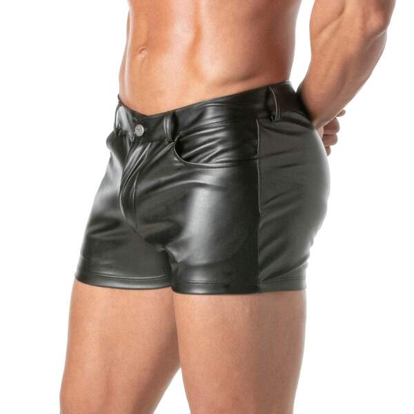 TOF PARIS - Kinky Mini Shorts - PU-leer - Zwart - Afbeelding 3