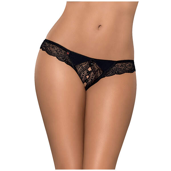 Miamor Zwarte String Met Open Kruisje - Obsessive