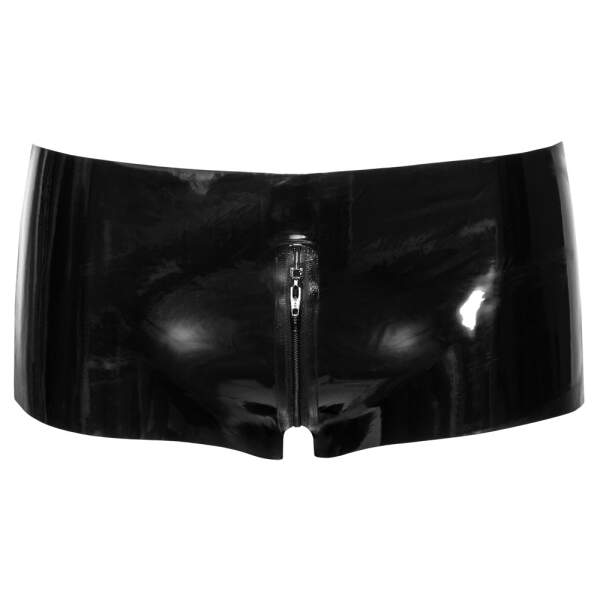 The LateX Collection - Short - Doorlopende Rits - Latex - Zwart - Afbeelding 5