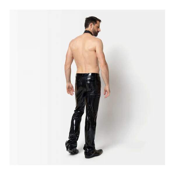 Patrice Catanzaro - Magnus Broek - 4-Pocket - Gestreept Lak - Zwart - Afbeelding 3