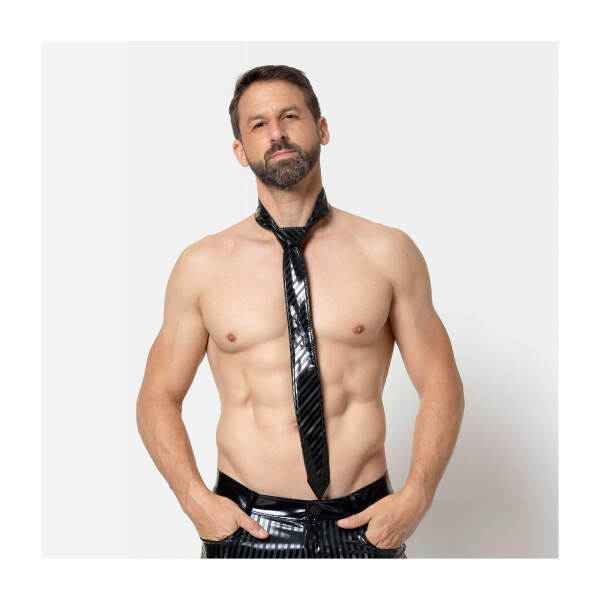 Patrice Catanzaro - Magnus Broek - 4-Pocket - Gestreept Lak - Zwart - Afbeelding 4