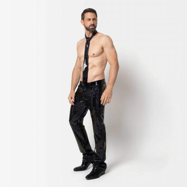 Patrice Catanzaro - Magnus Broek - 4-Pocket - Gestreept Lak - Zwart - Afbeelding 2
