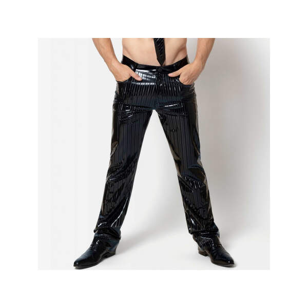 Patrice Catanzaro - Magnus Broek - 4-Pocket - Gestreept Lak - Zwart
