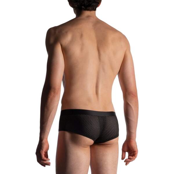 Manstore M955 Short Suedelook Mesh Zwart - Afbeelding 3