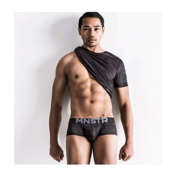 Manstore M955 Short Suedelook Mesh Zwart