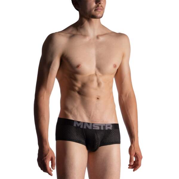 Manstore M955 Short Suedelook Mesh Zwart - Afbeelding 2