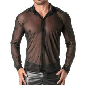 TOF PARIS - Blouse - Lange Mouwen - Kraag - Gaas - Zwart