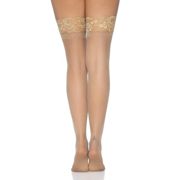 Leg Avenue - Hold Up Kousen - Kanten Boord - 20 Den - Plus Size - Nude - Afbeelding 4