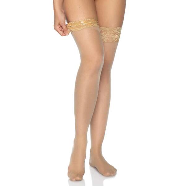 Leg Avenue - Hold Up Kousen - Kanten Boord - 20 Den - Plus Size - Nude - Afbeelding 3
