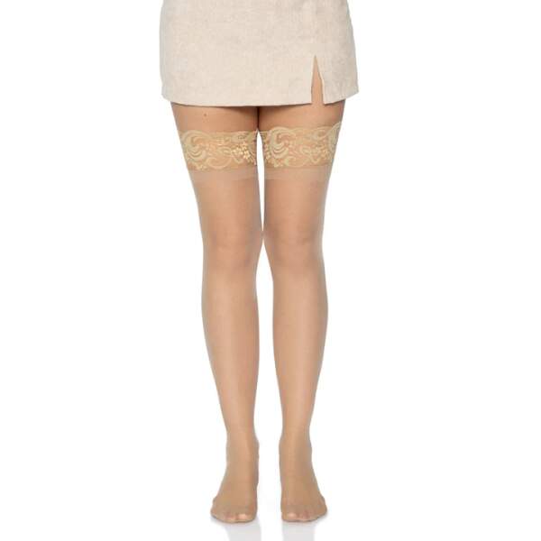 Leg Avenue - Hold Up Kousen - Kanten Boord - 20 Den - Plus Size - Nude - Afbeelding 2