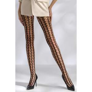 Passion - Panty - Trendy Visnet - Opengewerkt Motief - Zwart