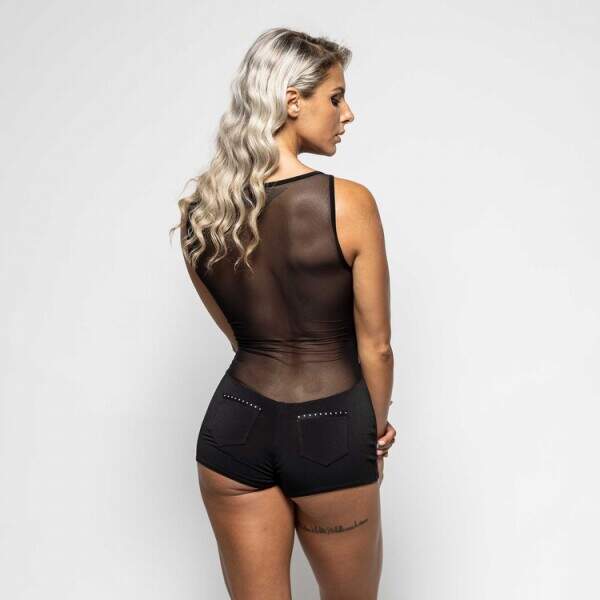 Patrice Catanzaro - Dilys Combishort - Strass - Lycra - Zwart - Afbeelding 2