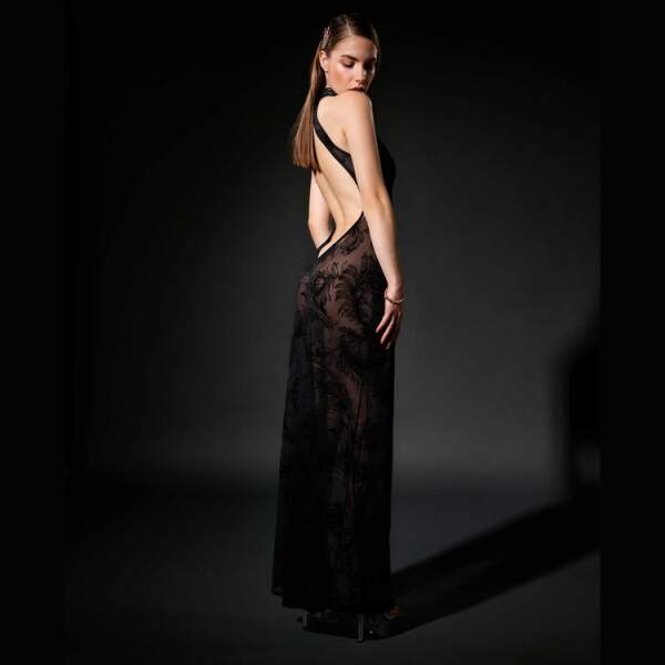 Patrice Catanzaro - Cygne Robe - Avondjurk - Kant - Zwart - Afbeelding 3