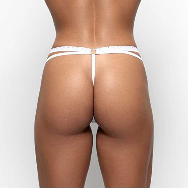 Patrice Catanzaro - Texas String - Strass - Lycra - Wit - Afbeelding 3
