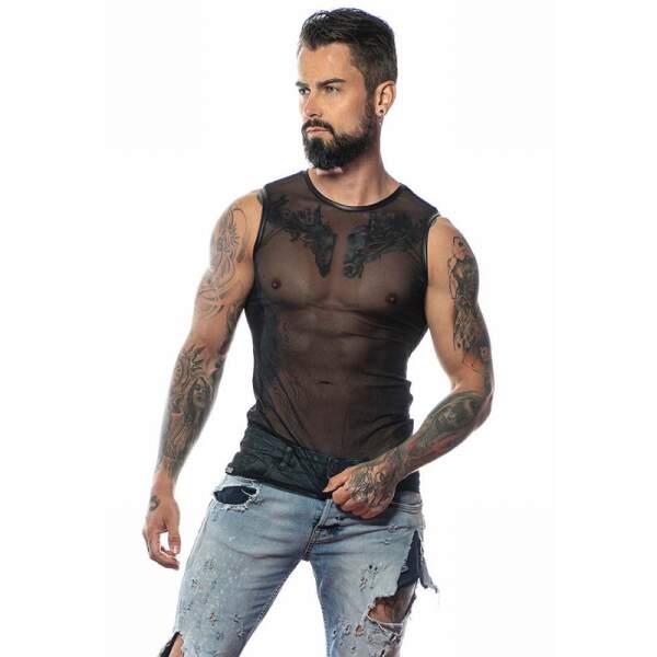 Patrice Catanzaro - Adrien Shirt - Mouwloos - Gaas - Zwart - Afbeelding 2