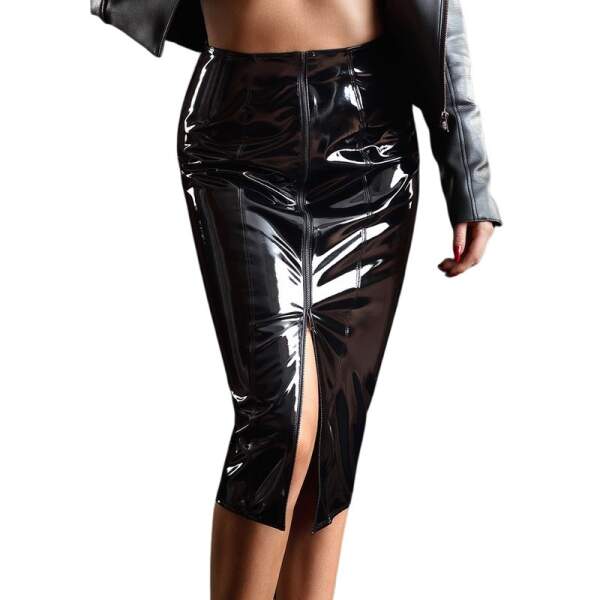 Patrice Catanzaro Ornella Rok | Zwart | Lak | Rok | Split - Afbeelding 2