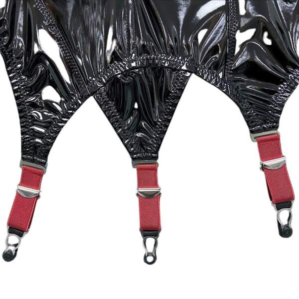 Patrice Catanzaro - Nell Jarretel Gordel - Lak - Verwisselbare Straps - Zwart - Afbeelding 5