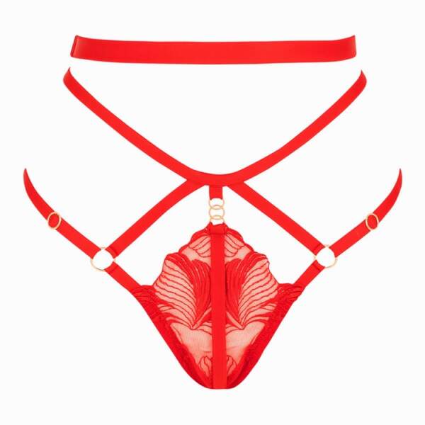 Impudique by Charlotte Catanzaro - Bijou String - Verstelbare Straps - Rood - Afbeelding 4
