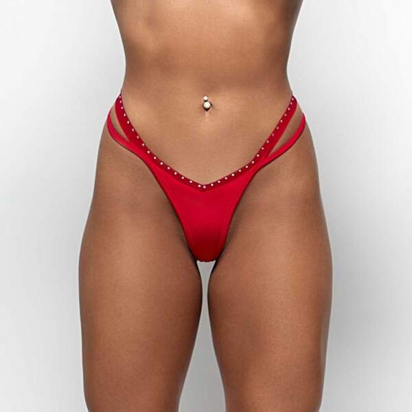 Patrice Catanzaro - Texas String - Strass - Lycra - Rood - Afbeelding 2